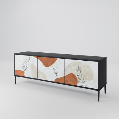 Mobile TV TRANQUIL TWIG a 3 ante con finitura nera