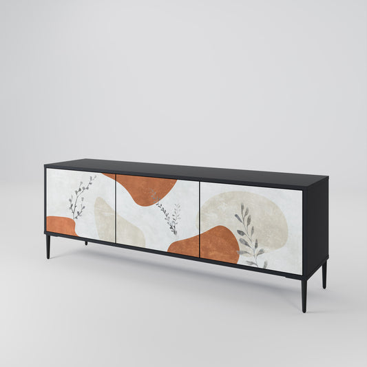 Mobile TV TRANQUIL TWIG a 3 ante con finitura nera