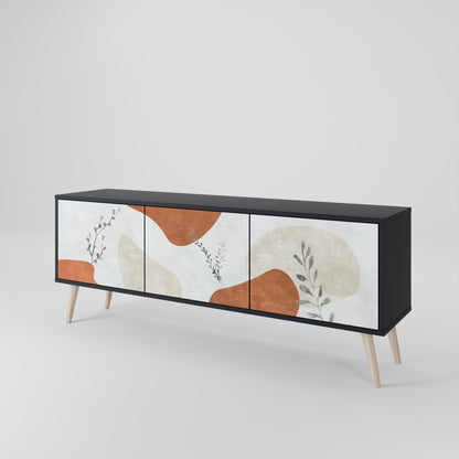 Mobile TV TRANQUIL TWIG a 3 ante con finitura nera
