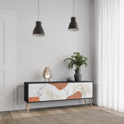 Mobile TV TRANQUIL TWIG a 3 ante con finitura nera