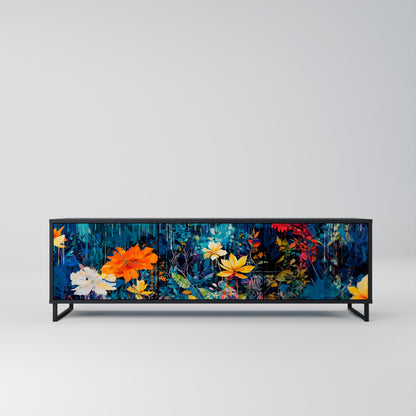 Mobile TV a 3 ante MIDNIGHT BLOSSOM in finitura nera