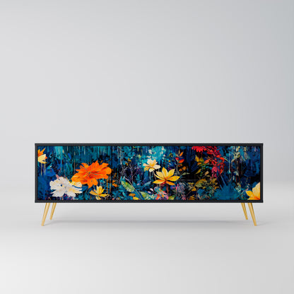 Mobile TV a 3 ante MIDNIGHT BLOSSOM in finitura nera