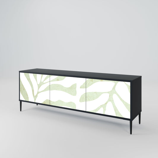 BOTANICAL SPARK 3-Door TV Stand in Black Finish