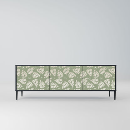 LEAVES ON GREEN 3-Door TV Stand in Black Finish
