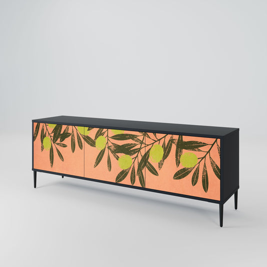 JUICY OLIVES 3-Door TV Stand in Black Finish