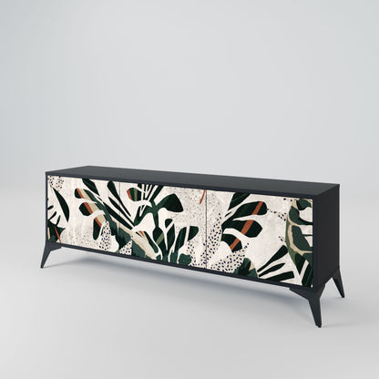 VERDURE FORMATION 3-Door TV Stand in Black Finish
