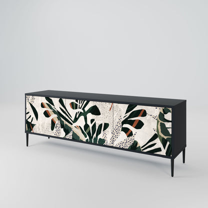 VERDURE FORMATION 3-Door TV Stand in Black Finish