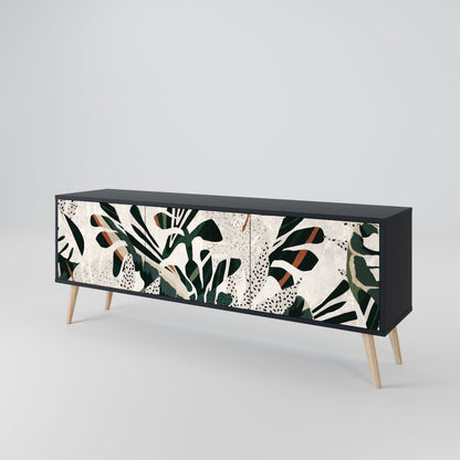 VERDURE FORMATION 3-Door TV Stand in Black Finish