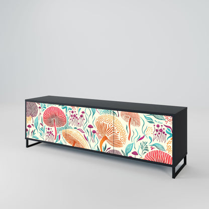 FUNGUS FANTASY 3-Door TV Stand in Black Finish