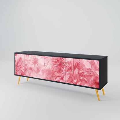 SWEET TROPICS 3-Door TV Stand in Black Finish