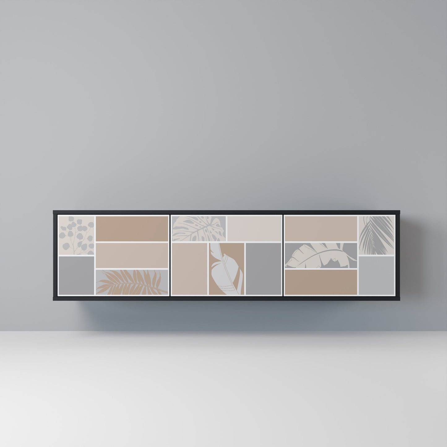 TROPICAL SHAPES Mobile TV a 3 ante in finitura nera