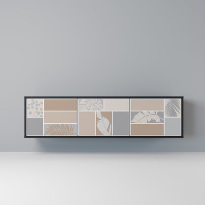 TROPICAL SHAPES Mobile TV a 3 ante in finitura nera
