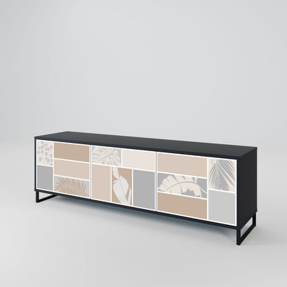 TROPICAL SHAPES Mobile TV a 3 ante in finitura nera
