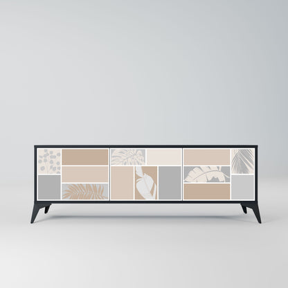 TROPICAL SHAPES Mobile TV a 3 ante in finitura nera