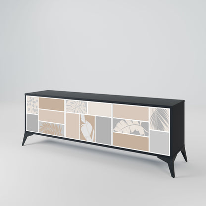 TROPICAL SHAPES Mobile TV a 3 ante in finitura nera