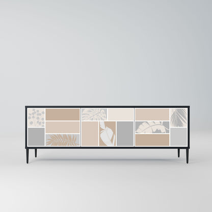 TROPICAL SHAPES Mobile TV a 3 ante in finitura nera