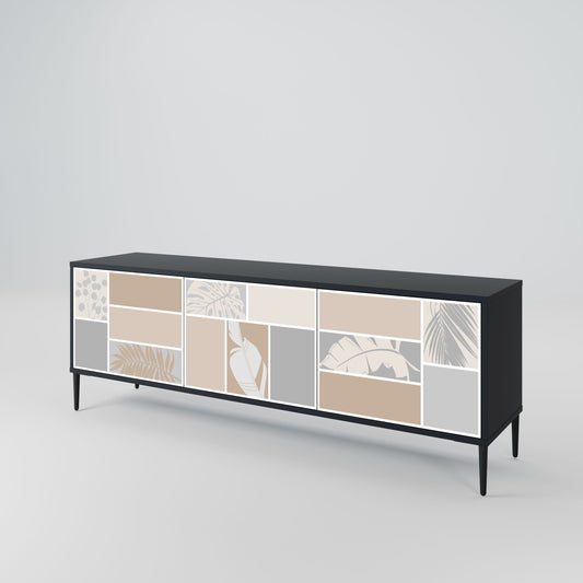 TROPICAL SHAPES Mobile TV a 3 ante in finitura nera