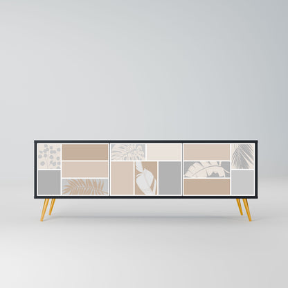 TROPICAL SHAPES Mobile TV a 3 ante in finitura nera