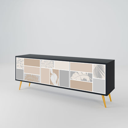 TROPICAL SHAPES Mobile TV a 3 ante in finitura nera