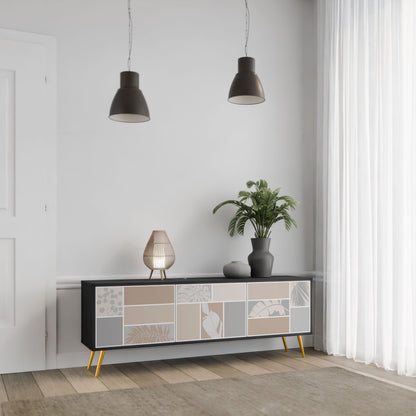 TROPICAL SHAPES Mobile TV a 3 ante in finitura nera