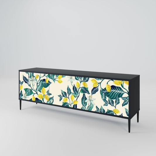 LEMON TREE 3-Door TV Stand in Black Finish
