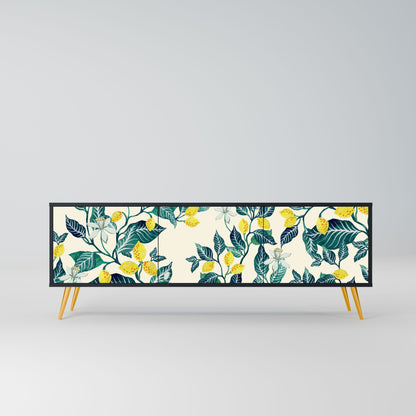 LEMON TREE 3-Door TV Stand in Black Finish
