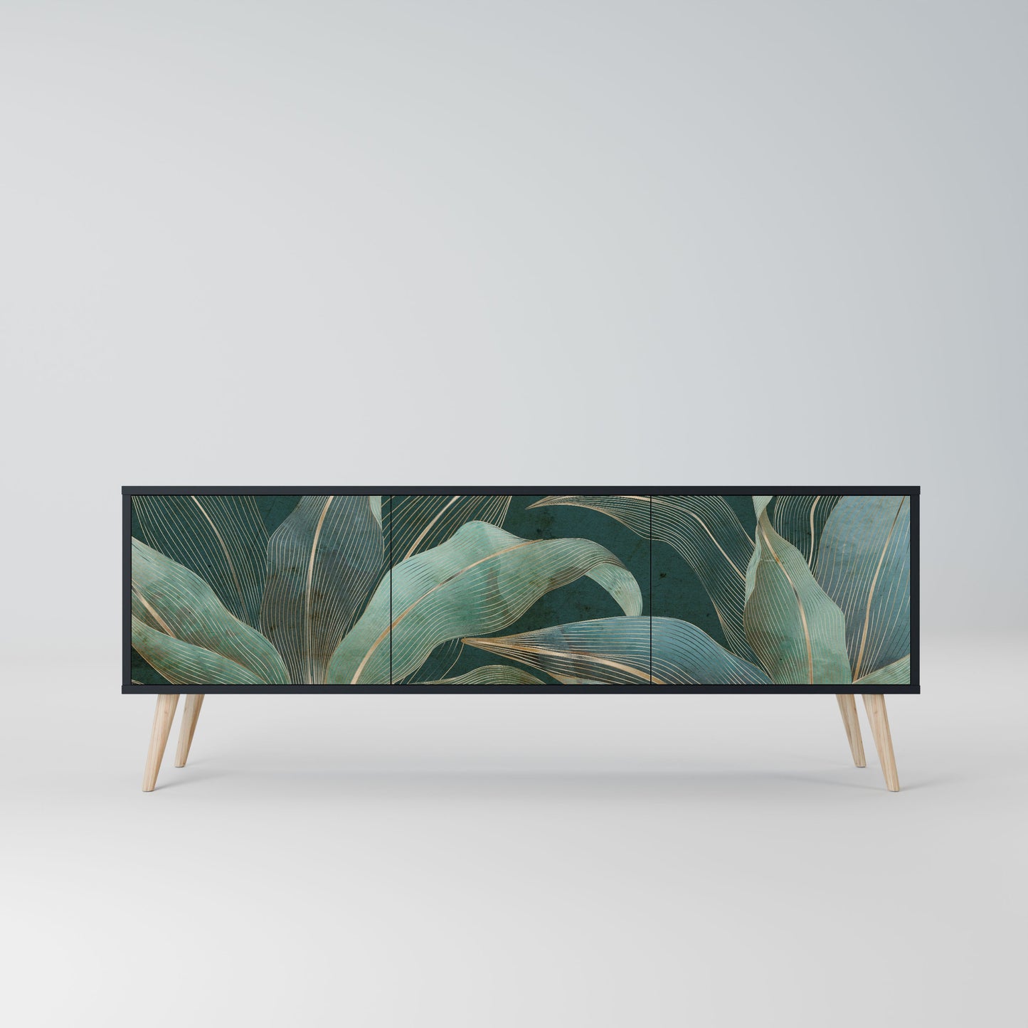 Mobile TV a 3 ante ROYAL GREEN in finitura nera