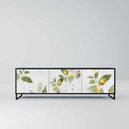 ELEGANT BOTANICS 3-Door TV Stand in Black Finish