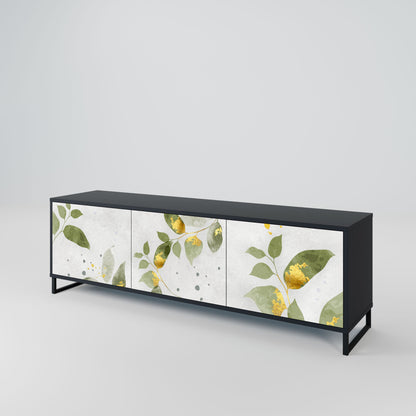 ELEGANT BOTANICS 3-Door TV Stand in Black Finish