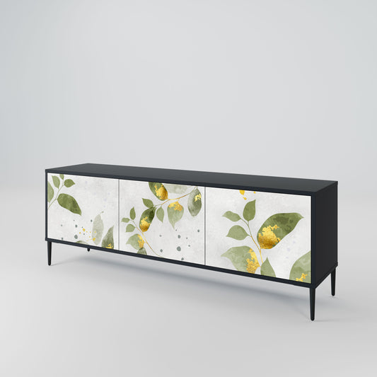 ELEGANT BOTANICS 3-Door TV Stand in Black Finish