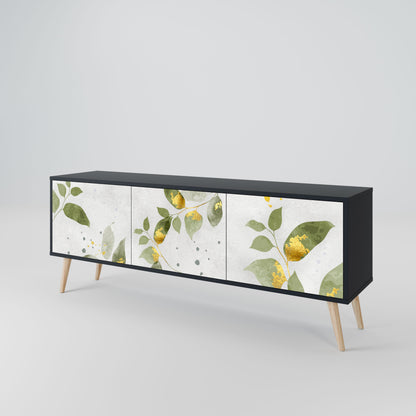 ELEGANT BOTANICS 3-Door TV Stand in Black Finish