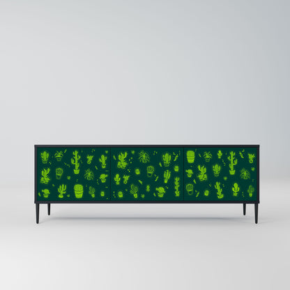 Mobile TV DESERT GREEN a 3 ante con finitura nera