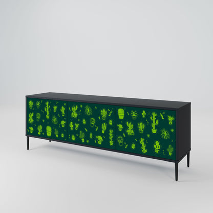 Mobile TV DESERT GREEN a 3 ante con finitura nera