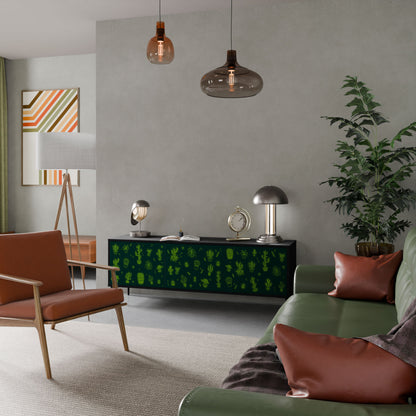 Mobile TV DESERT GREEN a 3 ante con finitura nera