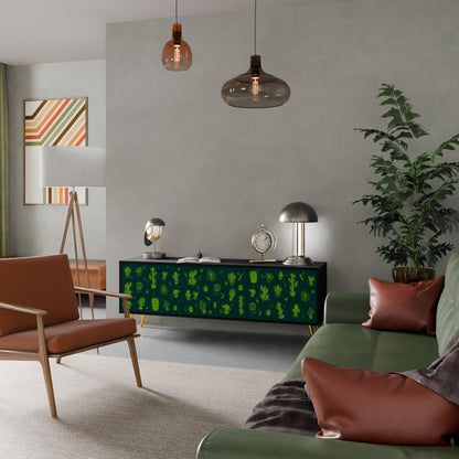 Mobile TV DESERT GREEN a 3 ante con finitura nera