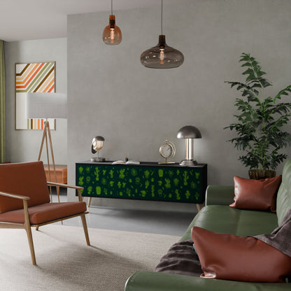 Mobile TV DESERT GREEN a 3 ante con finitura nera