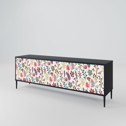 Mobile TV AUTUMN SUNDRIES a 3 ante con finitura nera