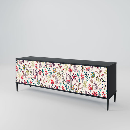 Mobile TV AUTUMN SUNDRIES a 3 ante con finitura nera