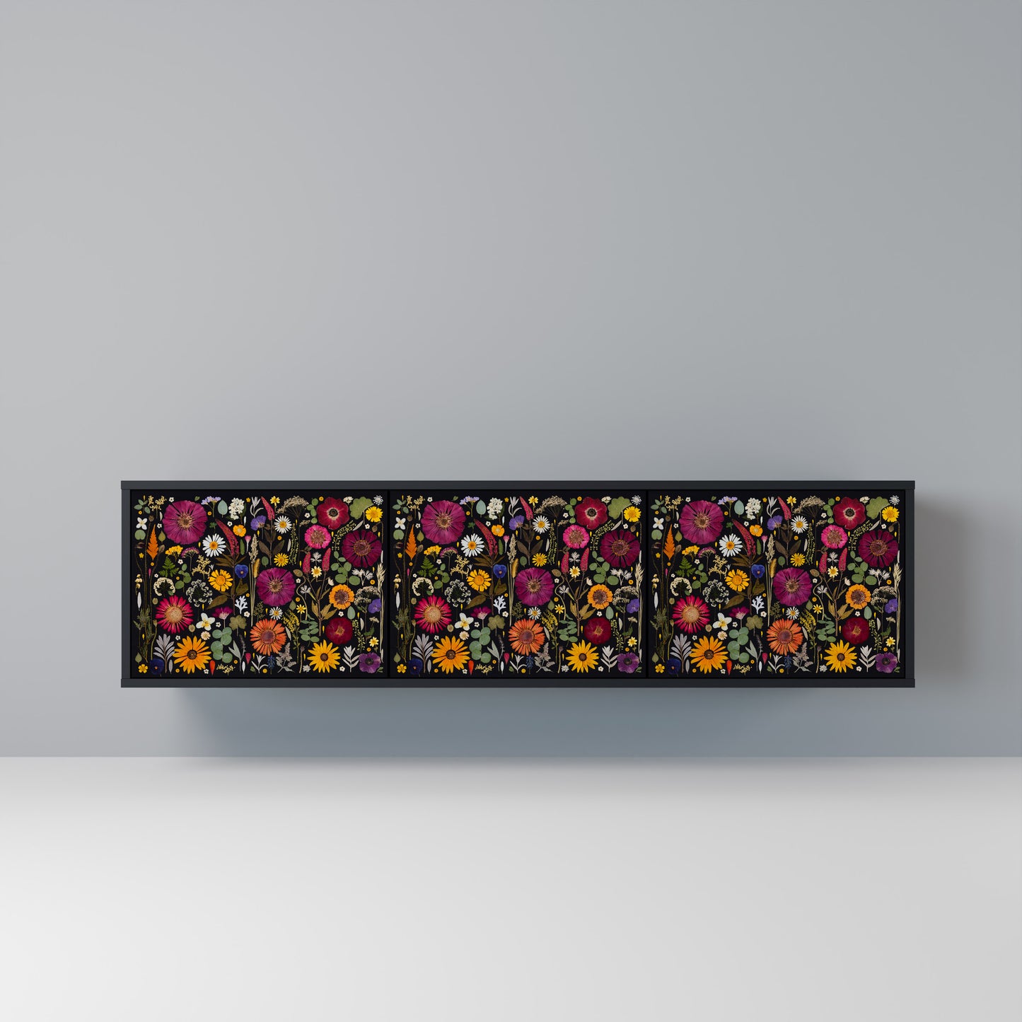 MIDNIGHT GARDEN Mobile TV a 3 Ante in Finitura Nera