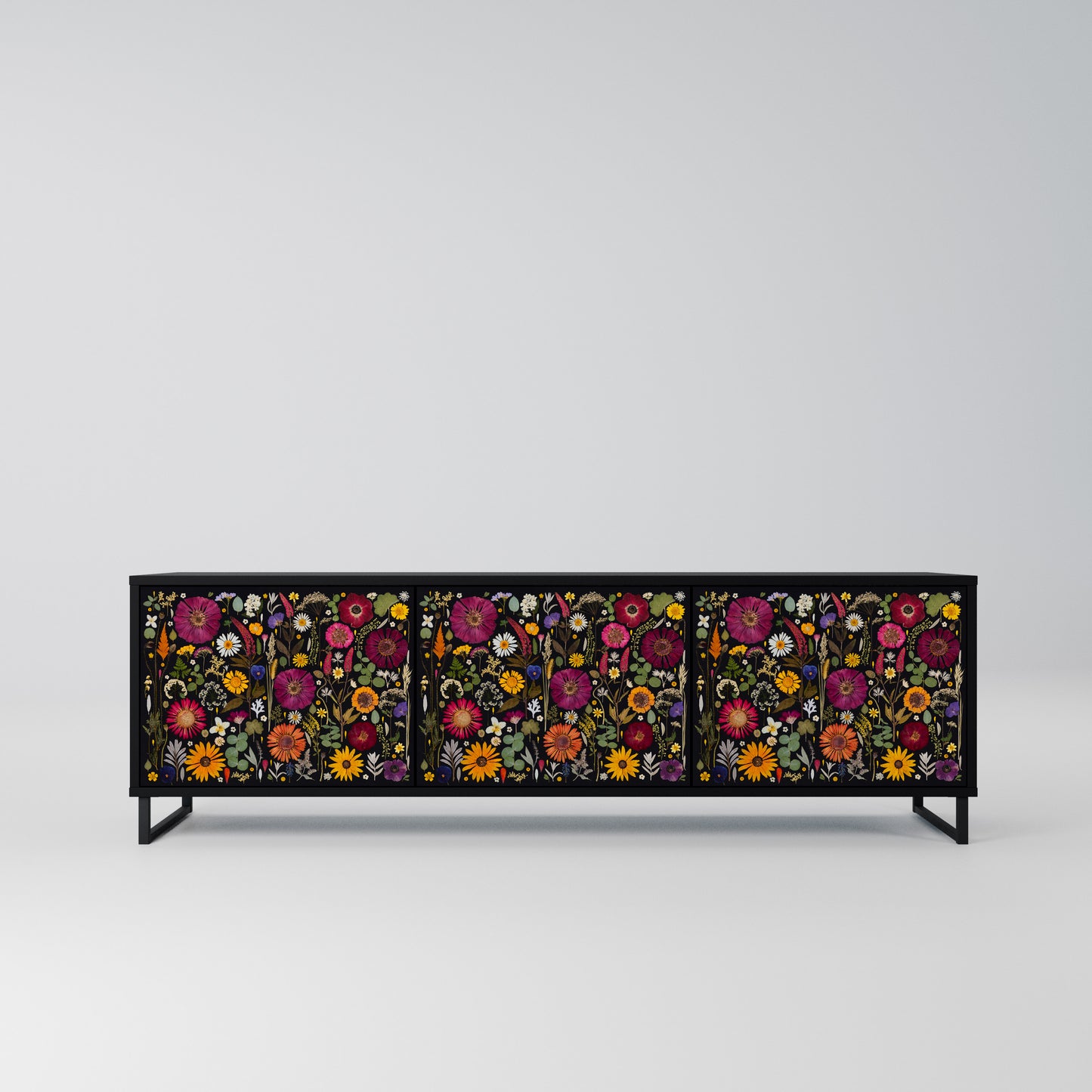 MIDNIGHT GARDEN Mobile TV a 3 Ante in Finitura Nera