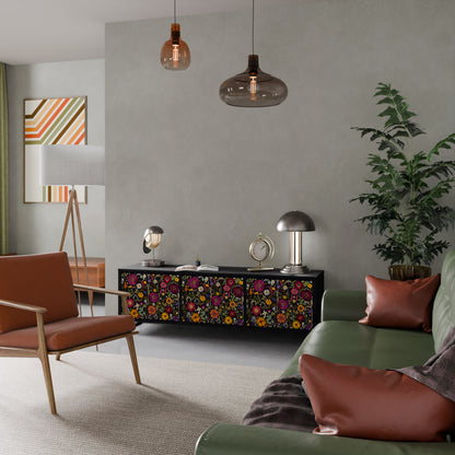 MIDNIGHT GARDEN Mobile TV a 3 Ante in Finitura Nera