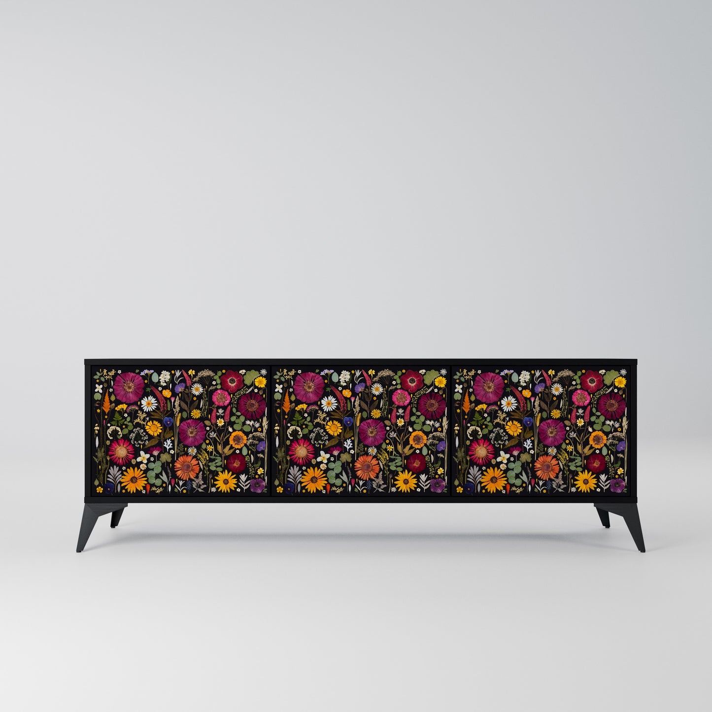 MIDNIGHT GARDEN Mobile TV a 3 Ante in Finitura Nera