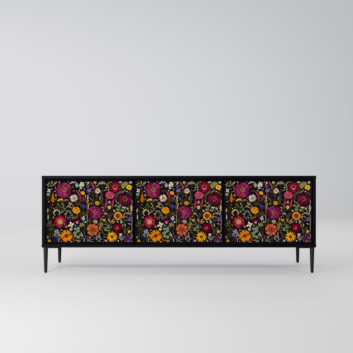 MIDNIGHT GARDEN Mobile TV a 3 Ante in Finitura Nera