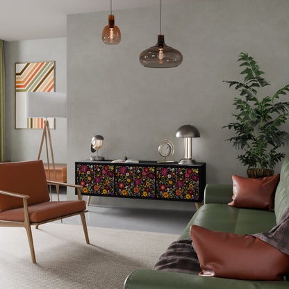 MIDNIGHT GARDEN Mobile TV a 3 Ante in Finitura Nera