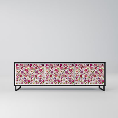 PETAL GARDEN Mobile TV a 3 Ante in Finitura Nera