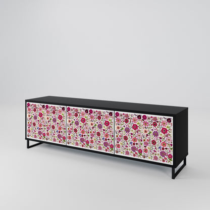 PETAL GARDEN Mobile TV a 3 Ante in Finitura Nera