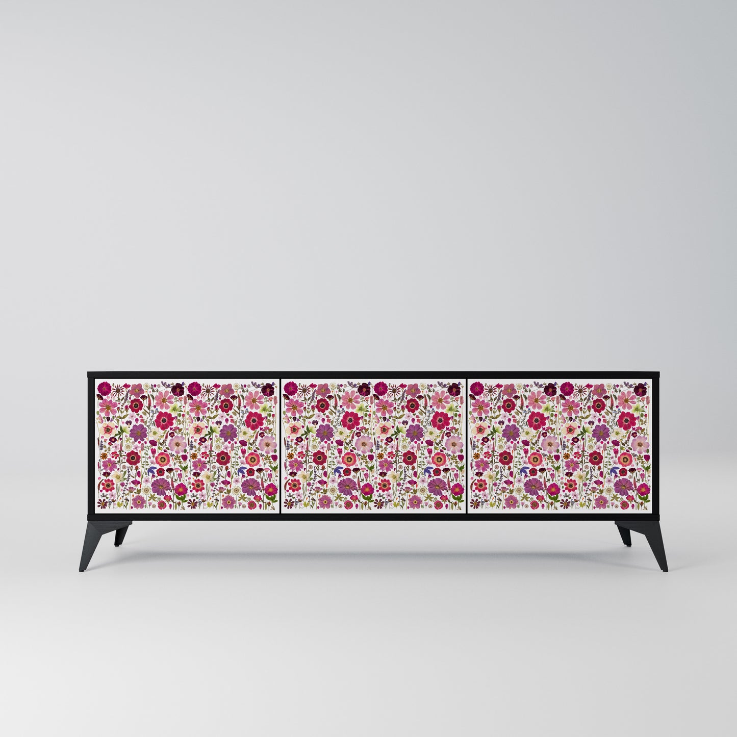 PETAL GARDEN Mobile TV a 3 Ante in Finitura Nera
