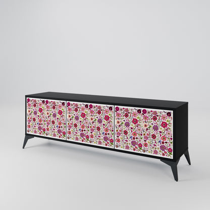 PETAL GARDEN Mobile TV a 3 Ante in Finitura Nera