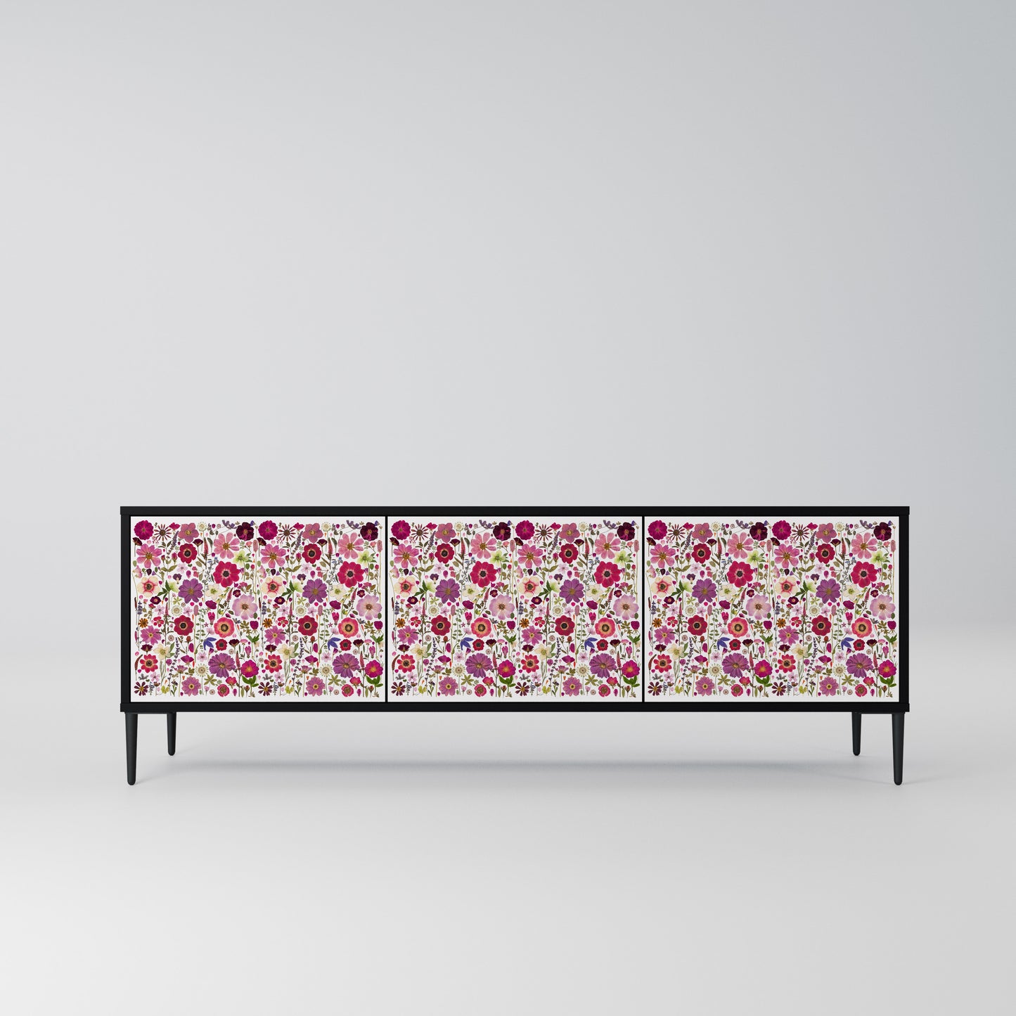 PETAL GARDEN Mobile TV a 3 Ante in Finitura Nera