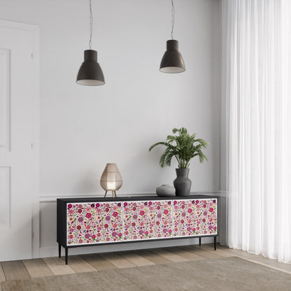 PETAL GARDEN Mobile TV a 3 Ante in Finitura Nera